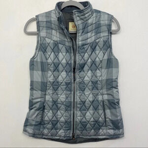 Royal Robbins Plaid Check Gray Puffer Vest M Quilted